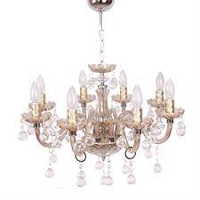 Tuanna Almira 8li Krem Cam Kollu Avize Avize Krem Ampul