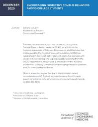 Schools play an important role in educating students about disease prevention within their homes and communities. Encouraging Protective Covid 19 Behaviors Among College Students Encouraging Protective Covid 19 Behaviors Among College Students The National Academies Press