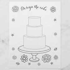 Illustrated Wedding Activity Cake Coloring Page Zazzle Com In 2020 Wedding Activities Kids Wedding Activities Bridal Shower Activities