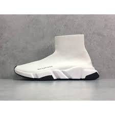 Balenciaga triple s white grey turquoise. Balenciaga Speed Trainer Mid Triple White Chanz Sneakers