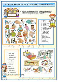 Ailments And Injuries Worksheets For Kids Teaching English Learn English