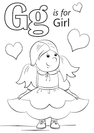This page shows an example of the letter g. Girl Letter G Coloring Page Free Printable Coloring Pages For Kids