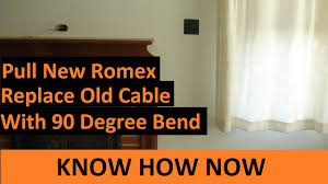 I was thinking i could disconnect the wires from one of the outlets, tape the romex to the old wire and pull the wire at the ceiling. Replace Old Wiring In House With Romex 90 Degree Bend Youtube