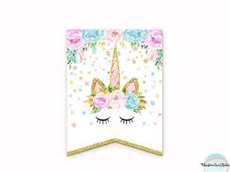 Print these unicorn birthday party decorations. Unicorn Banner Unicorn Happy Birthday Banner Magical Birthday Party Rainbow Unicorn Bunting Banner Unicorn Banner Printable Digital File In 2021 Unicorn Banner Unicorn Invitations Unicorn Birthday