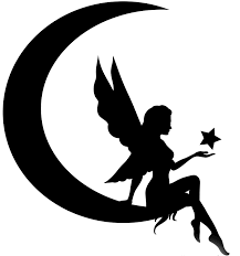 Black Ink Fairy Silhouette Silhouette Art Moon Silhouette