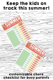 Printable Summer Chore Checklist Simply Being Mommy