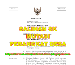Format administrasi desablogspotcom berdasarkan hasil penelusuran kami di google terkait dengan sk pemberhentian perangkat desa kami menemukan fakta yang cukup mencengangkansebagian besar jika tidak mau disebut semua contoh sk pemberhentian perangkat desa yang kami temukan tidak memiliki alasan atau sebab kenapa. Contoh Sk Mutasi Perangkat Desa Sekdes Kasi Kaur Dan Kadus Terbaru Format Administrasi Desa