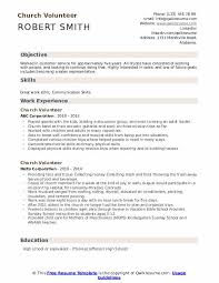 church volunteer resume samples