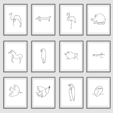 Picasso Line Drawings Picasso Prints Wall Decor Animal Etsy Picasso Prints Line Drawing Prints