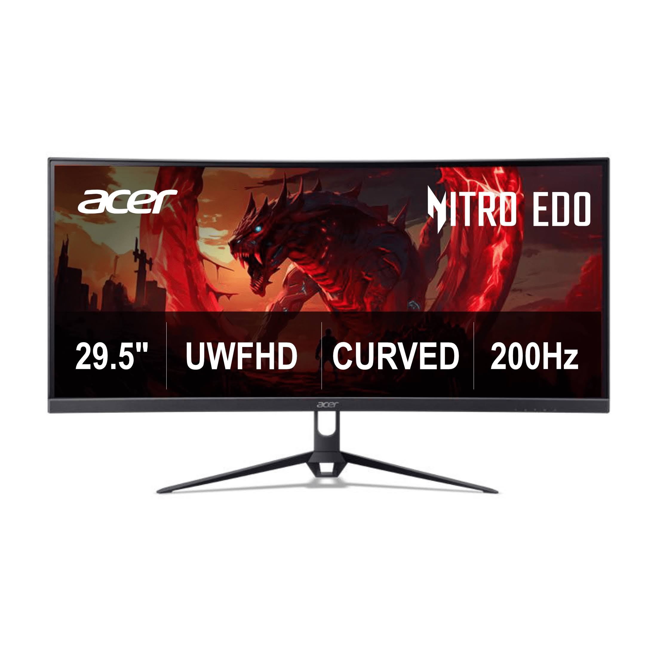 Acer Nitro 29.5 Curved Uwfhd 200Hz 1800r Curved Gaming Monitor ed300c xwbmiippx