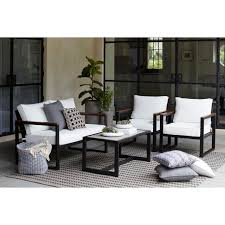 Hampton Bay West Park Aluminum Outdoor Coffee Table 731 0810 000 The Home Depot Aluminum Patio Furniture Outdoor Patio Decor Metal Patio Furniture