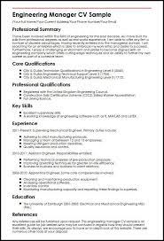 This is what recruiters will be focusing their attention at. Engineering Manager Cv Sample Myperfectcv Engineering Resume Project Manager Resume Job Resume Samples