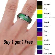 A mood ring is a ring that contains a thermochromic element, such as liquid crystal, that changes colors based upon the temperature of the finger of the wearer. 2pcs Changing Color Fashion Adjustable Mood Ring Wedding Rings For Men And Women Silver Creative Hobby For Children Couple Rings Wish