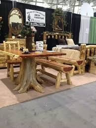 Rustic Log Furniture At The Cottage And Lake Show At Devos In Grand Rapids Michigan Show Log Furniture Rustic Log Furniture Cedar Furniture