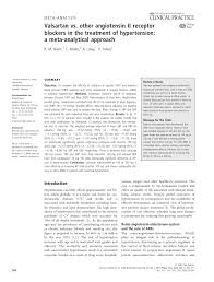 Pdf Valsartan Vs Other Angiotensin Ii Receptor Blockers In