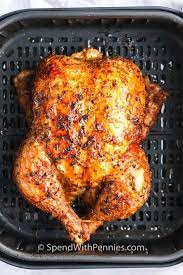 High heat method (this creates a crispy, darker skin): Air Fryer Whole Chicken Juicy Delicious Spend With Pennies