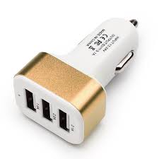 Gold Triple Universal Usb Car Charger 3 Port Car Charger Adapter Socket 2a 2 1a 1a Car Styling Usb Charger For Car Styling Cell Phone Charger Charger Car Usb