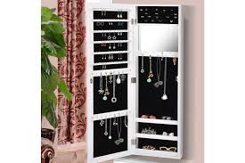 It is specially designed for all your valuables, helps your jewelry in an organized manner and prevents them from getting tangled, and keeps your jewelry safe and away from kids. Levede Wall Mounted Mirrored Jewellery Dressing Cabinet In White Colour Kogan Com