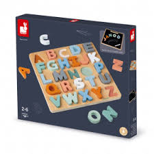 Plus, the name of each object is printed right on the puzzle board, with the target letter highlighted—so as children fit the chunky pieces into place, they practice sounding out words and increase vocabulary, too! Wooden Audio Magnetic And Tactile Puzzles Janod