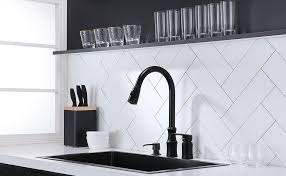 White kitchen sink faucet with tall necklace bust display stand. Hotis Modern Oil Rubbed Bronze 3 Hole Pull Out Stainless Steel Single Handle Pull Down Bronze Kitchen Sink Faucet Kitchen Faucet 3 Hole Amazon Com