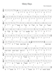 Glory Days Bruce Springsteen Tablatures De Guitare Basse Site Gratuit Bruce Springsteen Tablature Tablature Guitare