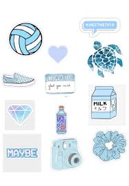 Sky blue music vaporwave aesthetics window stickers png clipart. Blue Aesthetic Stickers Aesthetic Stickers Print Stickers Girl Stickers