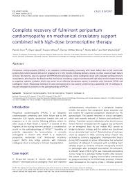 Myocarditis is inflammation of the heart muscle. Pdf Complete Recovery Of Fulminant Peripartum Cardiomyopathy On Mechanical Circulatory Support Combined With High Dose Bromocriptine Therapy Recovery Of Peripartum Cardiomyopathy On Mechanical Circulatory Support