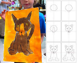 Art Projects For Kids How To Draw A Dog Dog Art Projects Elementary Art Elementary Art Projects