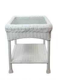 Htth modern furniture wicker tables with glass top 8. 22 White Resin Wicker Outdoor Patio Side Table With Glass Top And Storage Shelf Walmart Com Walmart Com