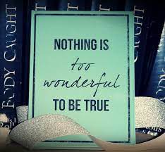 Hd Wallpaper Nothing Is Too Wonderful To Be True Sign Saying Book Motto Wallpaper Flare