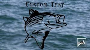 Jumping Fish Vinyl Decal W/ Custom Text Option Yeti Decal Car Decal Lake  Life Decal Fish