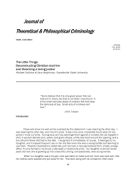 Pdf The Little Things Deconstructing Christian Doctrine And Theorizing A Loving Justice