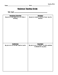 The students use this worksheet to record a. Reciprocal Teaching Handouts For Students By Miss Sabella Tpt