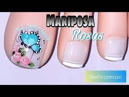 Si quieren ver mas diseños solo escribanme en los comentarios chicas. Decoracion De Unas Para Pie Mariposa Y Rosas Pie De Practica Youtube Unas Manos Y Pies Disenos De Unas Pies Unas Pies Decoracion