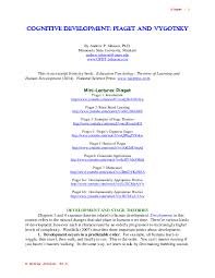 Pdf Piagets Stages Of Cognitive Development Andrew