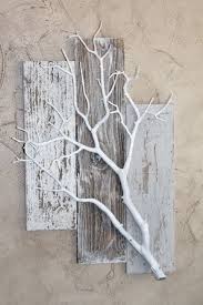 Barnwood usa is your source for unique, rustic wall decor and farmhouse accents. Three Piece Weathered Barnwood With White Coral Branch Wall Hanging Branch Decor Wood Art Wood Crafts