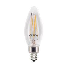 E12/candelabra bulb base light bulbs. Cree 40 Watt Equivalent 5000k B11 Candelabra Exceptional Light Quality Dimmable E12 Led Light Bulb Daylight 2 Pack Tb11 03550mdch25 12de12 1 12 The Home Depot
