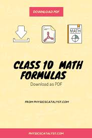 Download Class 10 Math Formula Pdf In 2020 Math Formulas Math Free Math