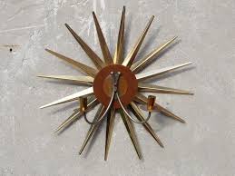 Wall candle sconce for small pillar candle, metal tealight holders wall decorations for bathroom patio living room decoration rose gold set of 2 visit the sziqiqi store. Brass Teak Starburst Wall Candle Sconce I Like Mikes Mid Century Modern