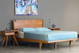 Modern Platform Bed Cherry Mid Century Modern Danish Solid Etsy Modern Platform Bed Bed Frame And Headboard Modern Bedroom Furniture