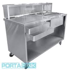 portable beverage bar, stainless steel