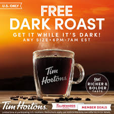 Their app design is dumb. Tim Hortons U S Is Giving Away Its New Dark Roast Coffee For The End Of Daylight Savings Time But Only While It S Dark Business Wire