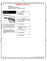 2020 Ocean City Municipal Election Town Of Ocean City Maryland