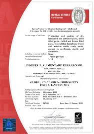The central office is located in cassola. Industria Alimentare Ferraro Srl Scan Brc Pasta Montegrappa