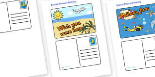 Create A Postcard Activity Postcard Postcard Design Seaside Fine Motor Skills Holidays Holiday Water Tide Waves Sand Be Postcard Activities Seaside