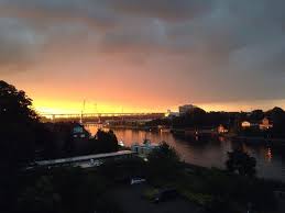 Sonnenaufgang Uber Dem Nord Ostsee Kanal Bild Von Conventgarten Hotel Restaurant Rendsburg Tripadvisor