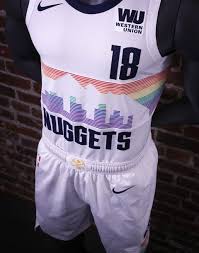 The nuggets showed off the new association and icon jerseys at the denver performing arts what's next? Must See The Denver Nuggets Have Brought Back The Rainbow Skyline Jersey Denver Stiffs