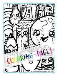Kawaii coloring creations is a compilations of some amazing artist drawing kawaii style art. Kawaii Coloring Page School Supplies By Art Teach Doodle Tpt