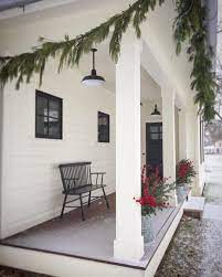 359 Likes 10 Comments Oh Farmhouse Ohfarmhouse On Instagram Against This First Snow Farmhouse Front Porches Farmhouse Exterior Front Porch Decorating