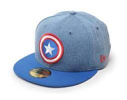 Marvel X New Era Captain America Denim Hero Fitted Cap Fitted Baseball Caps Marvel X New Era